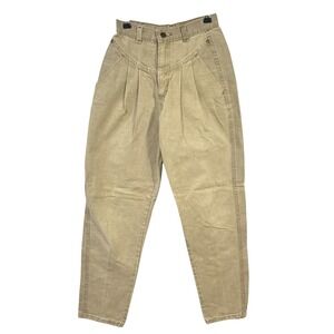 Vintage 80s Zena Jeans‎ 5 USA Khaki High Waist Pleated Western Cowgirl Denim
